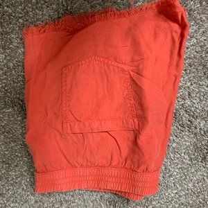 Aerie Orange Women's Flowy Shorts with One Pocket in the back